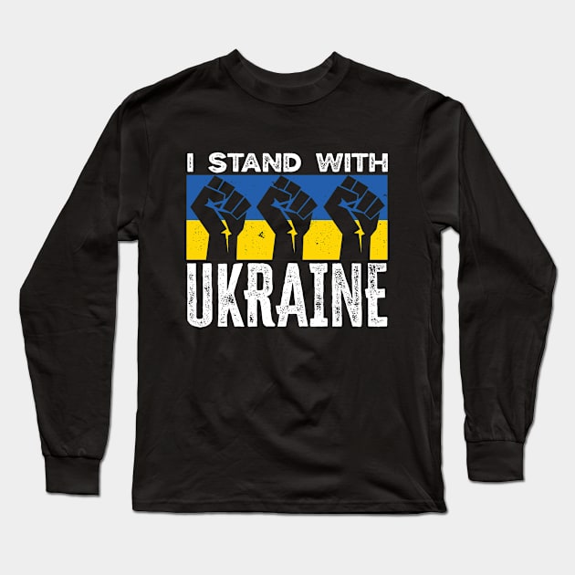 I Stand With Ukraine, Support Ukraine Long Sleeve T-Shirt by Coralgb